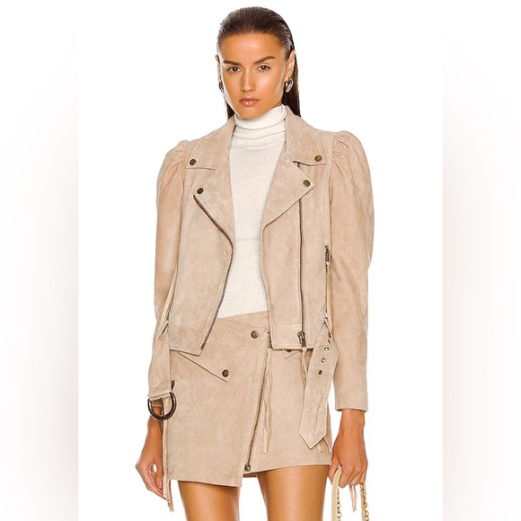 Retrofête Tai Lambskin Suede Leather Jacket